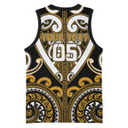 Custom Aotearoa Ngai Te Rangi Basketball Jersey Maori Tribal Pattern