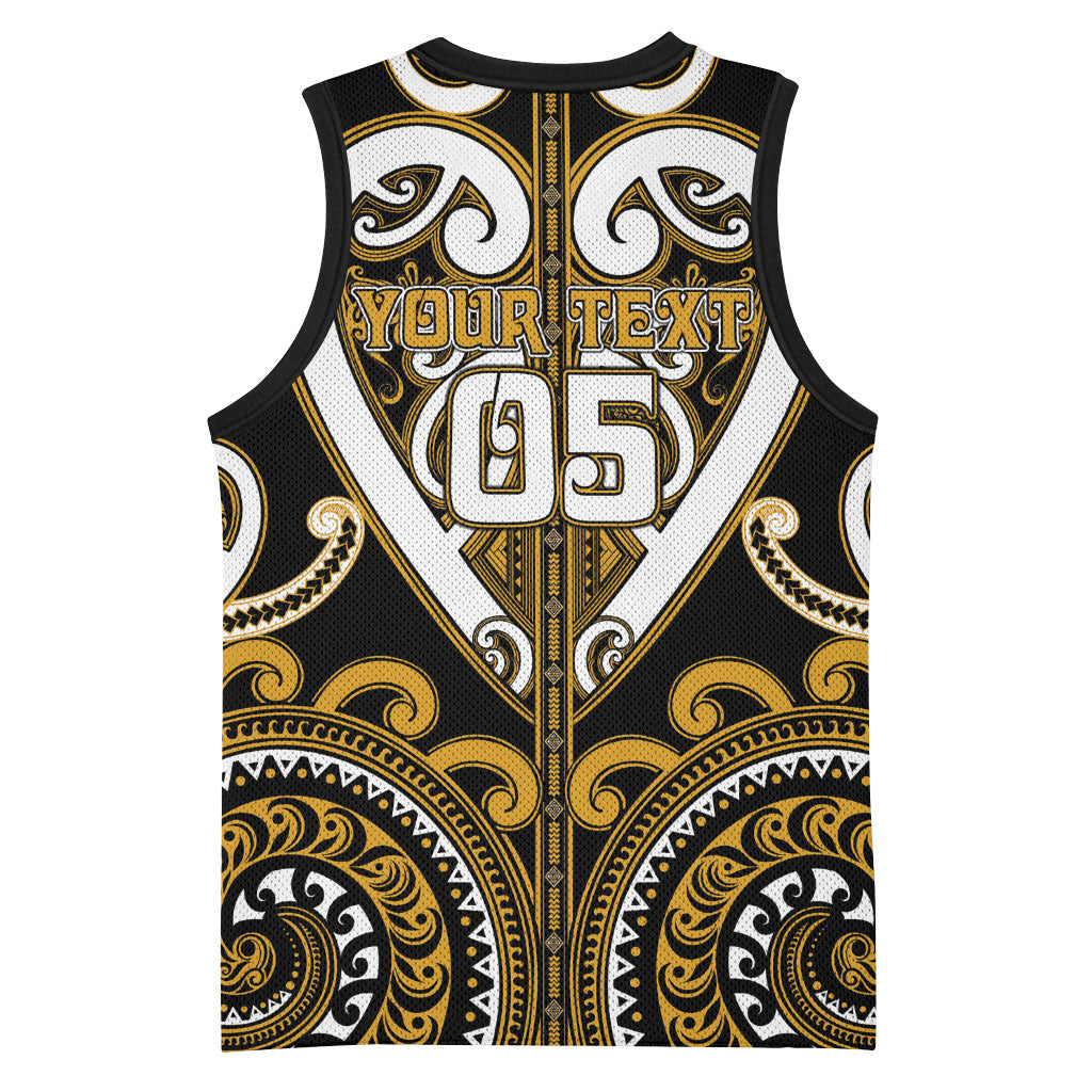 Custom Aotearoa Ngai Te Rangi Basketball Jersey Maori Tribal Pattern