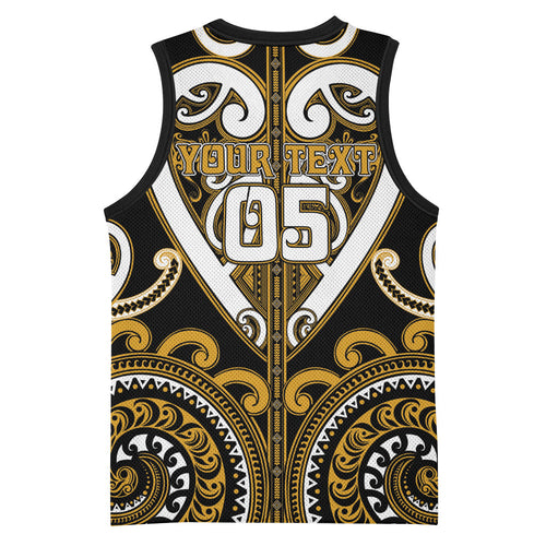 Custom Aotearoa Ngai Te Rangi Basketball Jersey Maori Tribal Pattern