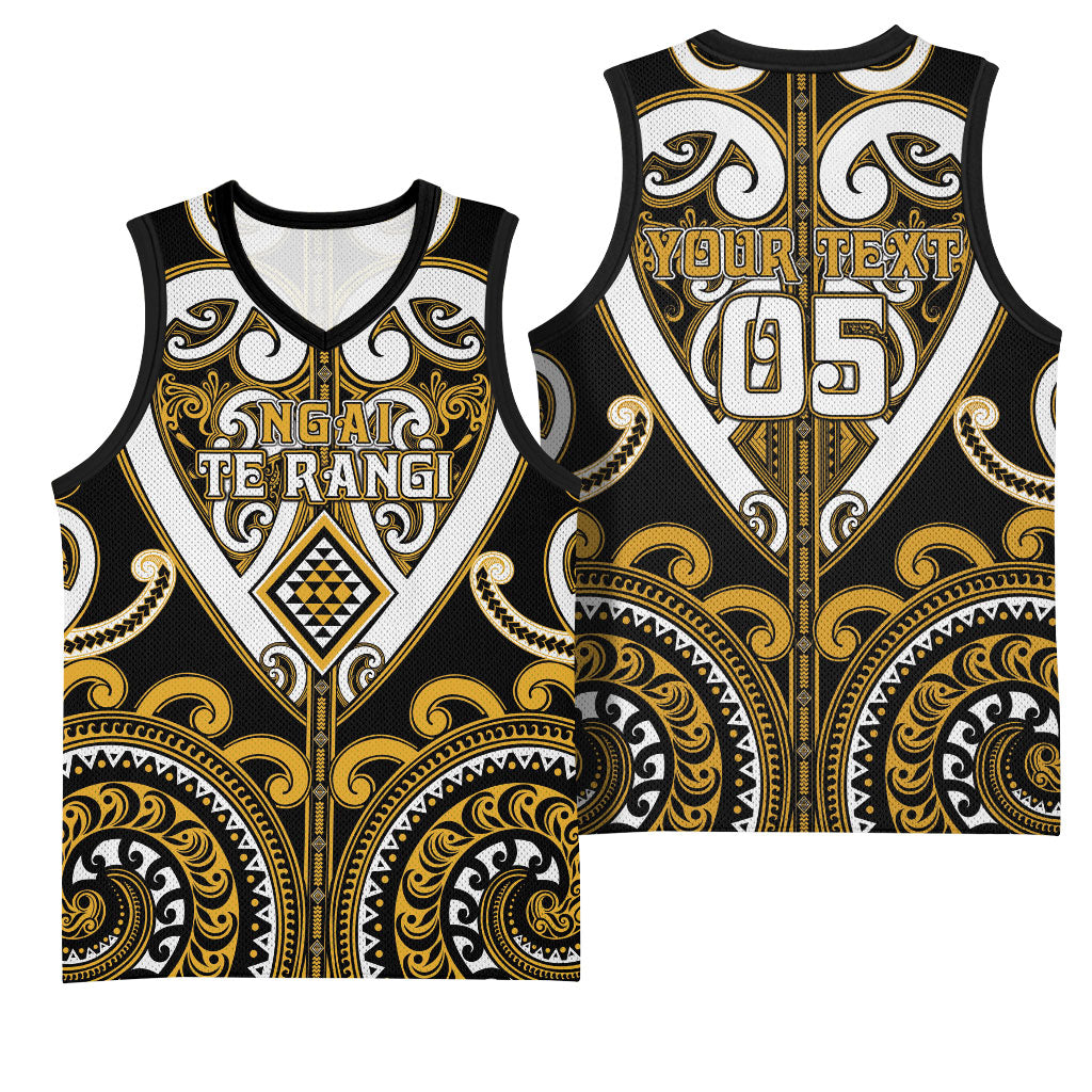 Custom Aotearoa Ngai Te Rangi Basketball Jersey Maori Tribal Pattern