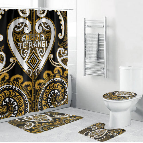 Aotearoa Ngai Te Rangi Bathroom Set Maori Tribal Pattern