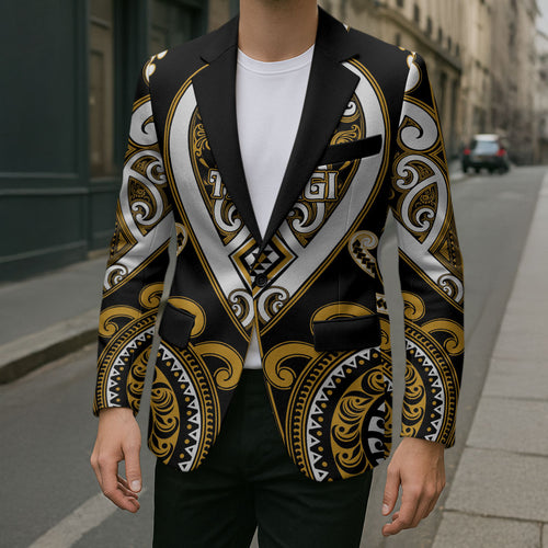 Custom Aotearoa Ngai Te Rangi Blazer Maori Tribal Pattern