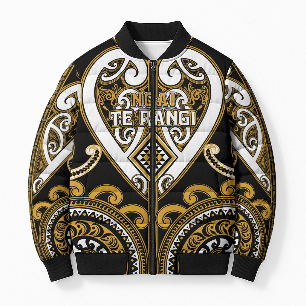 Custom Aotearoa Ngai Te Rangi Bomber Puffer Jacket Maori Tribal Pattern