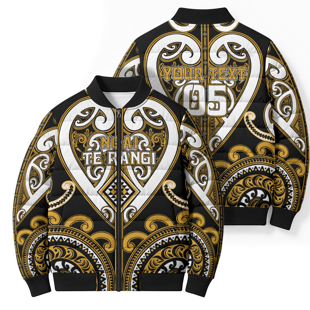 Custom Aotearoa Ngai Te Rangi Bomber Puffer Jacket Maori Tribal Pattern