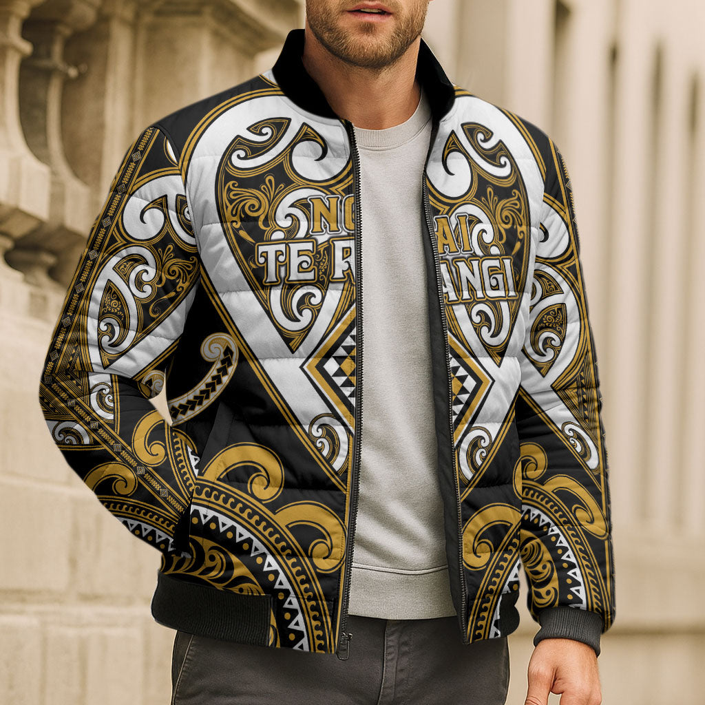 Custom Aotearoa Ngai Te Rangi Bomber Puffer Jacket Maori Tribal Pattern