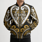 Custom Aotearoa Ngai Te Rangi Bomber Puffer Jacket Maori Tribal Pattern