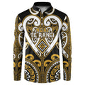 Custom Aotearoa Ngai Te Rangi Button Sweatshirt Maori Tribal Pattern