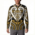 Custom Aotearoa Ngai Te Rangi Button Sweatshirt Maori Tribal Pattern
