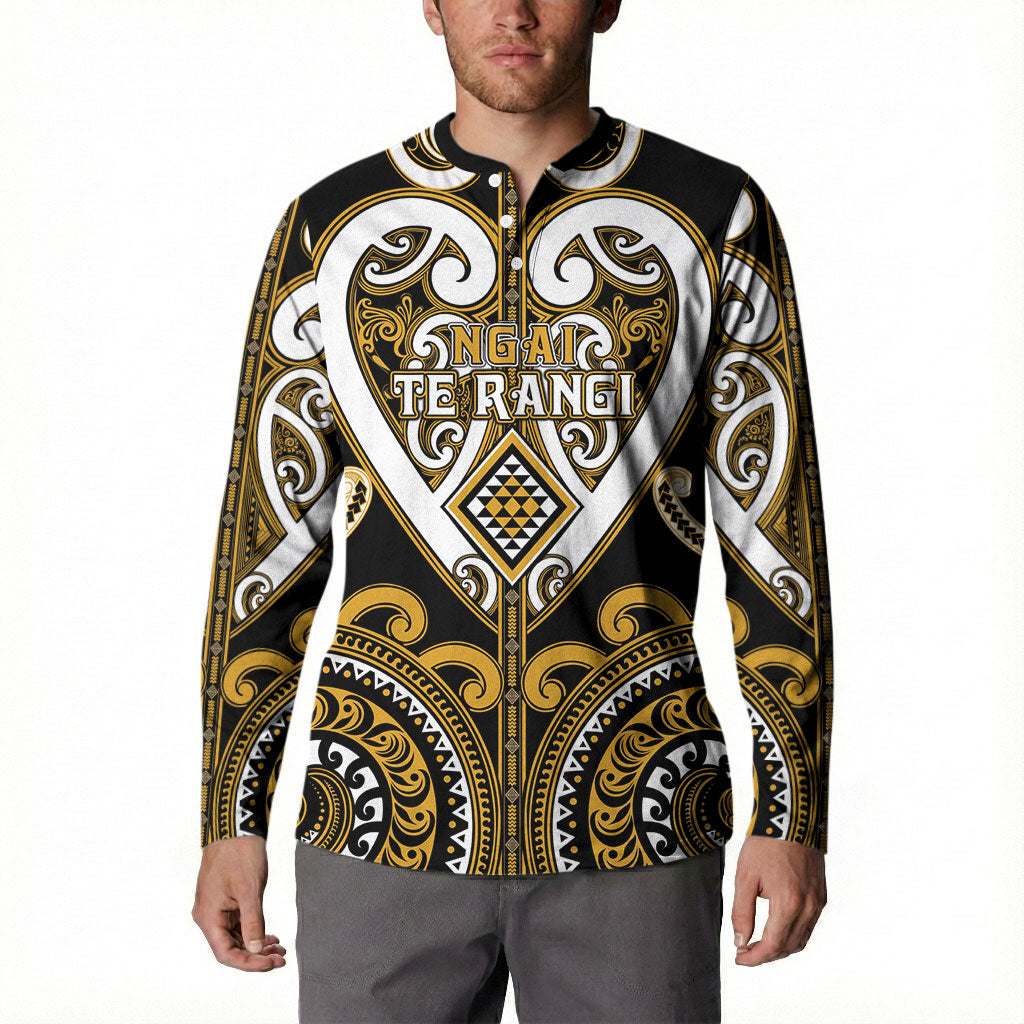 Custom Aotearoa Ngai Te Rangi Button Sweatshirt Maori Tribal Pattern