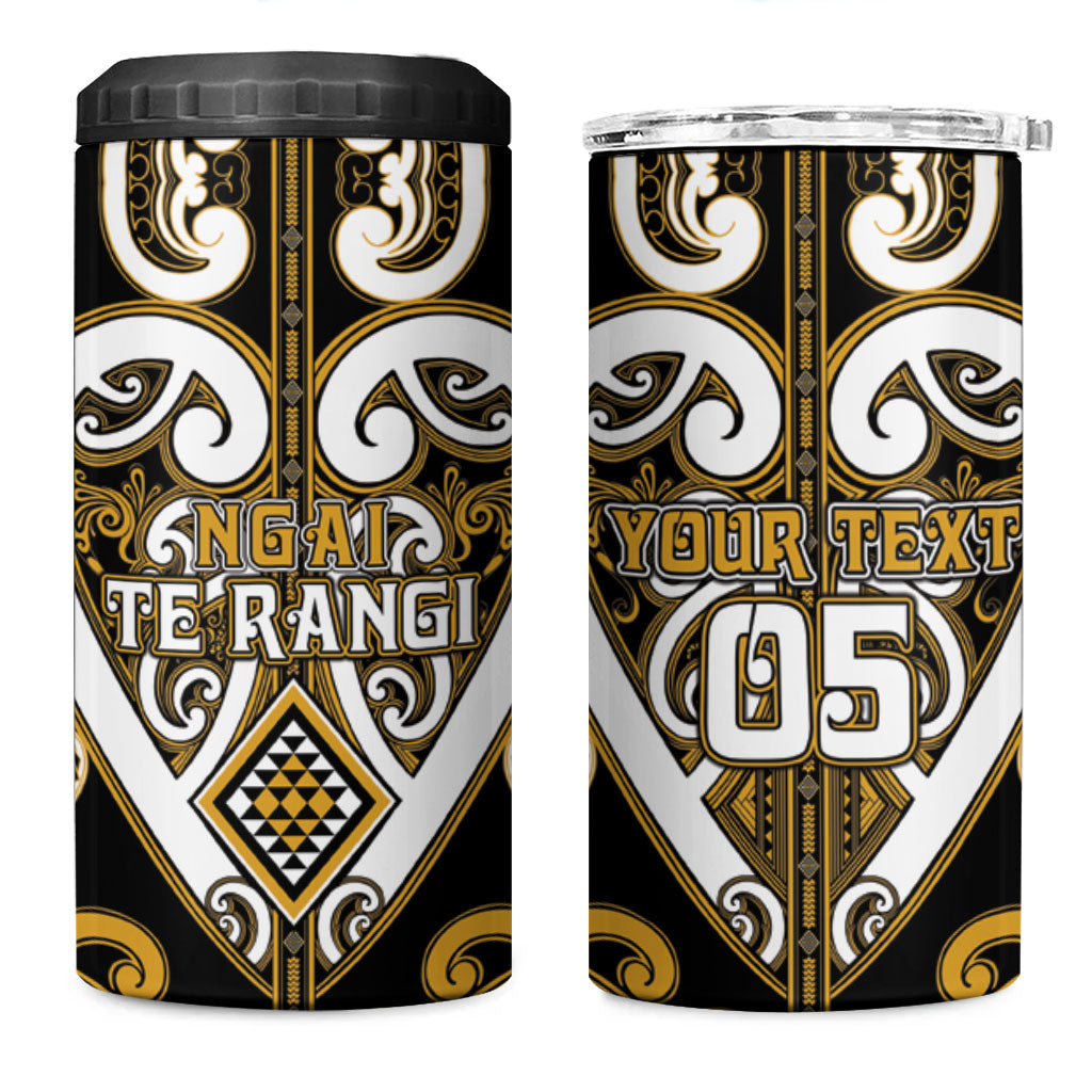 Custom Aotearoa Ngai Te Rangi 4 in 1 Can Cooler Tumbler Maori Tribal Pattern