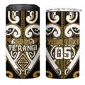 Custom Aotearoa Ngai Te Rangi 4 in 1 Can Cooler Tumbler Maori Tribal Pattern