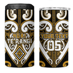 Custom Aotearoa Ngai Te Rangi 4 in 1 Can Cooler Tumbler Maori Tribal Pattern