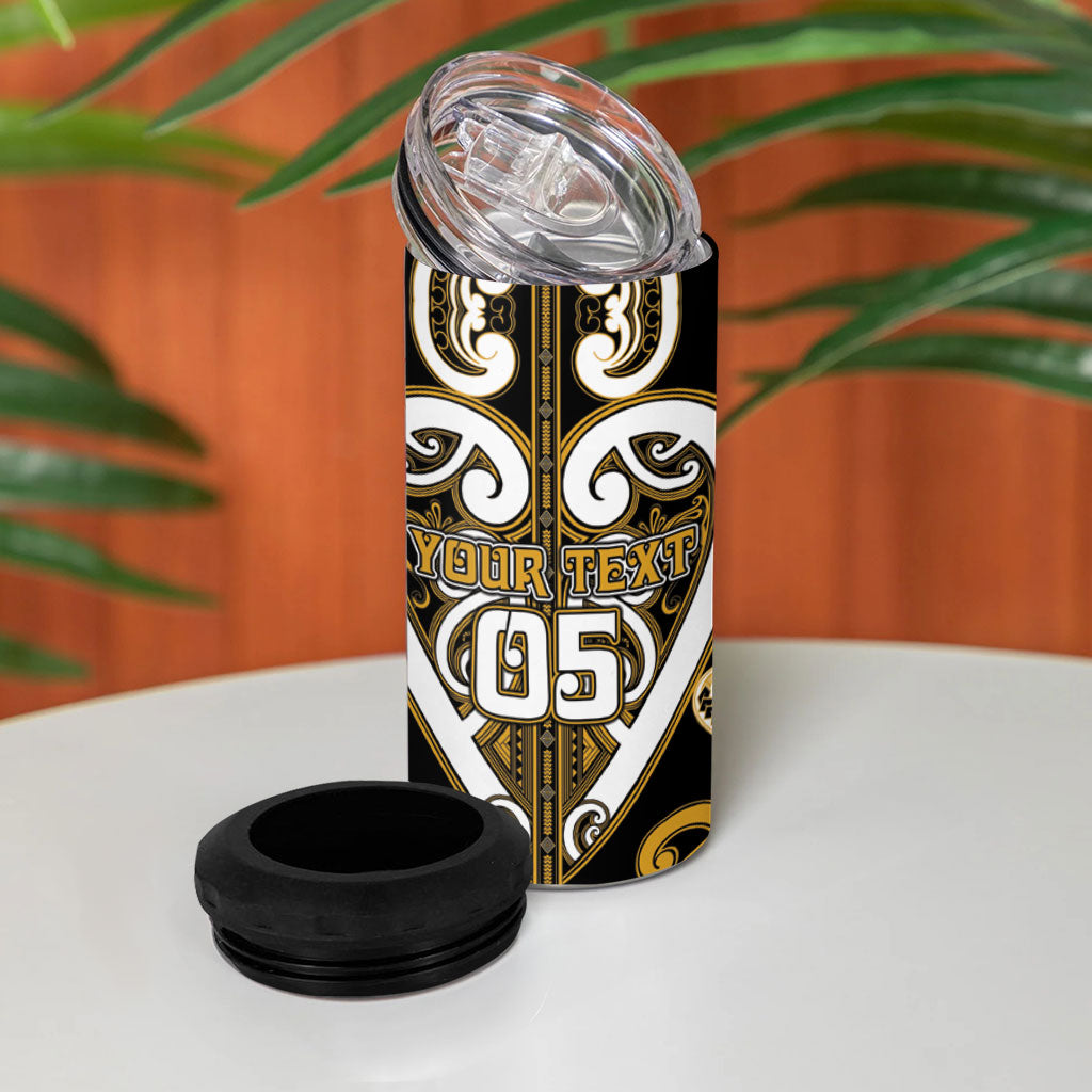 Custom Aotearoa Ngai Te Rangi 4 in 1 Can Cooler Tumbler Maori Tribal Pattern