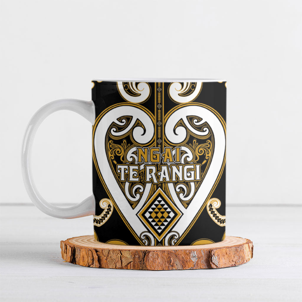 Custom Aotearoa Ngai Te Rangi Ceramic Mug Maori Tribal Pattern
