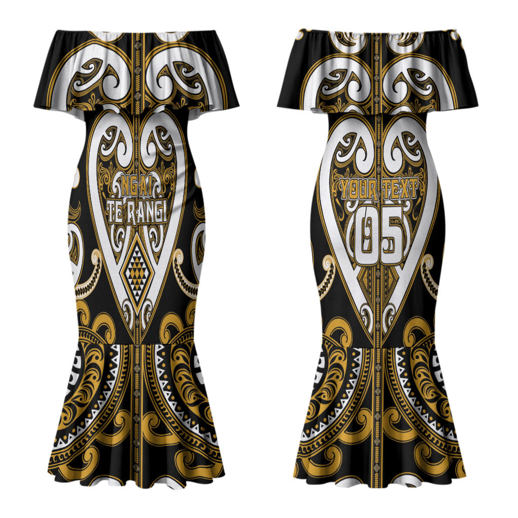 Custom Aotearoa Ngai Te Rangi Couples Matching Mermaid Dress and Hawaiian Shirt Maori Tribal Pattern