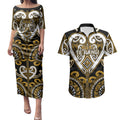 Custom Aotearoa Ngai Te Rangi Couples Matching Puletasi and Hawaiian Shirt Maori Tribal Pattern