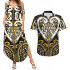 Custom Aotearoa Ngai Te Rangi Couples Matching Summer Maxi Dress and Hawaiian Shirt Maori Tribal Pattern