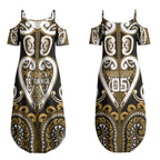 Custom Aotearoa Ngai Te Rangi Couples Matching Summer Maxi Dress and Long Sleeve Button Shirt Maori Tribal Pattern