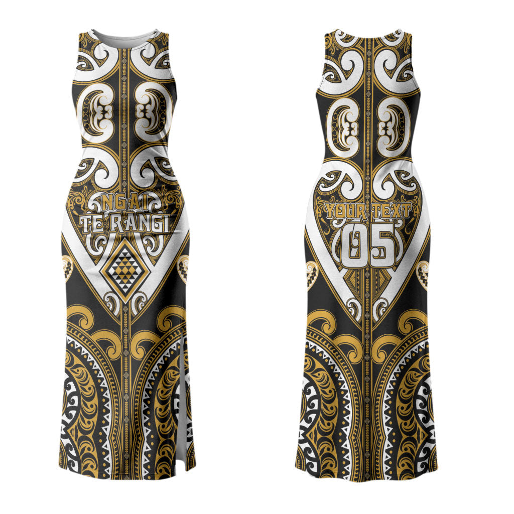 Custom Aotearoa Ngai Te Rangi Couples Matching Tank Maxi Dress and Hawaiian Shirt Maori Tribal Pattern