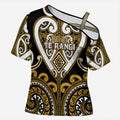 Custom Aotearoa Ngai Te Rangi Cross Shoulder Shirt Maori Tribal Pattern