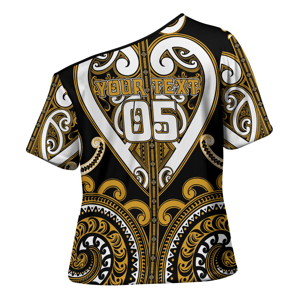 Custom Aotearoa Ngai Te Rangi Cross Shoulder Shirt Maori Tribal Pattern