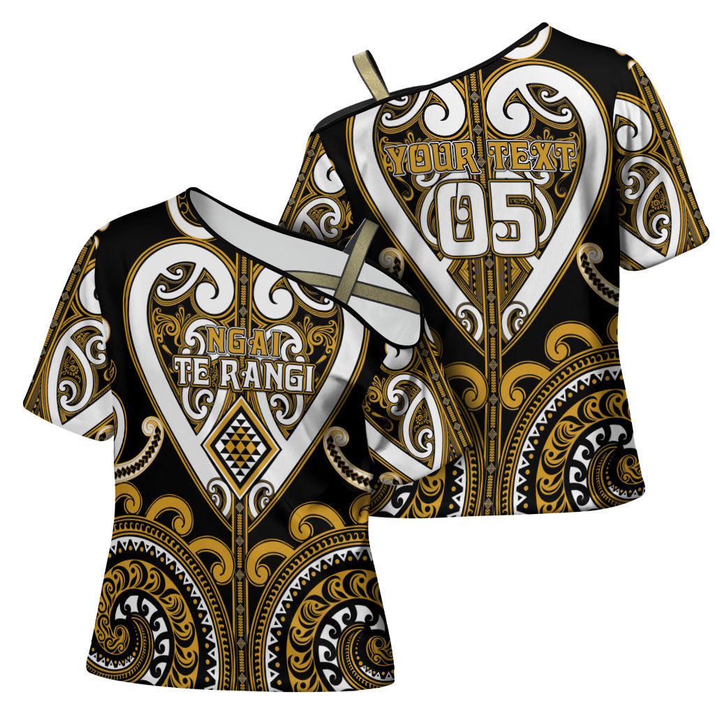 Custom Aotearoa Ngai Te Rangi Cross Shoulder Shirt Maori Tribal Pattern