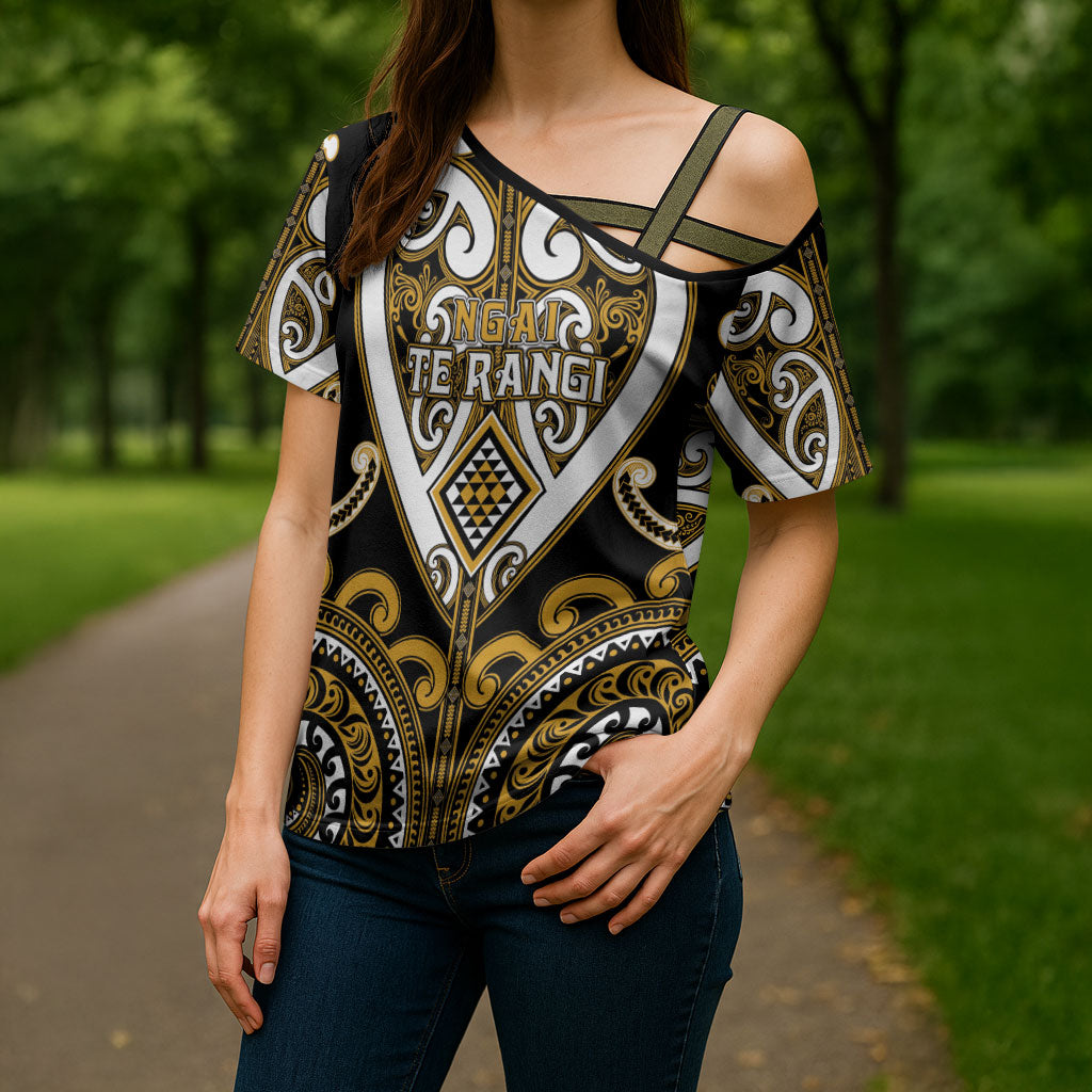 Custom Aotearoa Ngai Te Rangi Cross Shoulder Shirt Maori Tribal Pattern