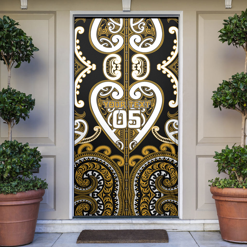 Custom Aotearoa Ngai Te Rangi Door Cover Maori Tribal Pattern