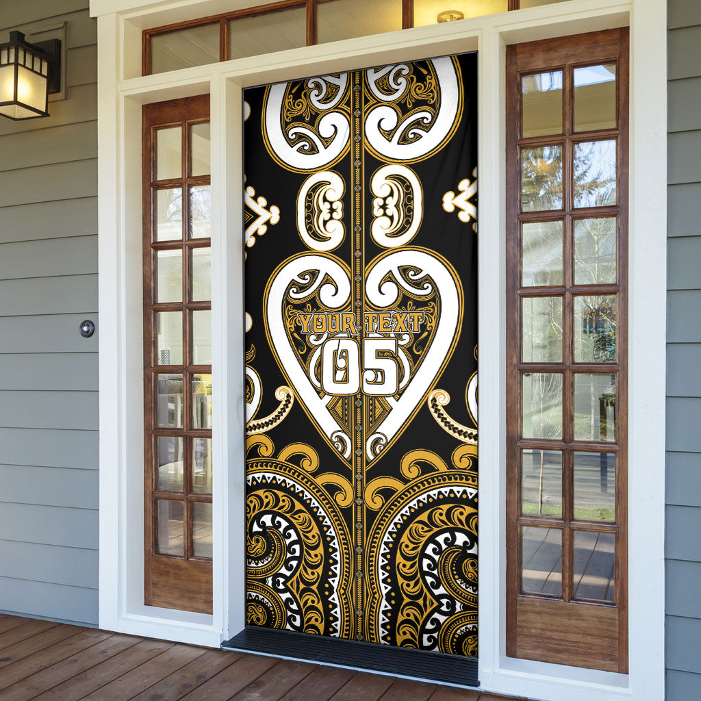 Custom Aotearoa Ngai Te Rangi Door Cover Maori Tribal Pattern