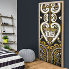 Custom Aotearoa Ngai Te Rangi Door Cover Maori Tribal Pattern