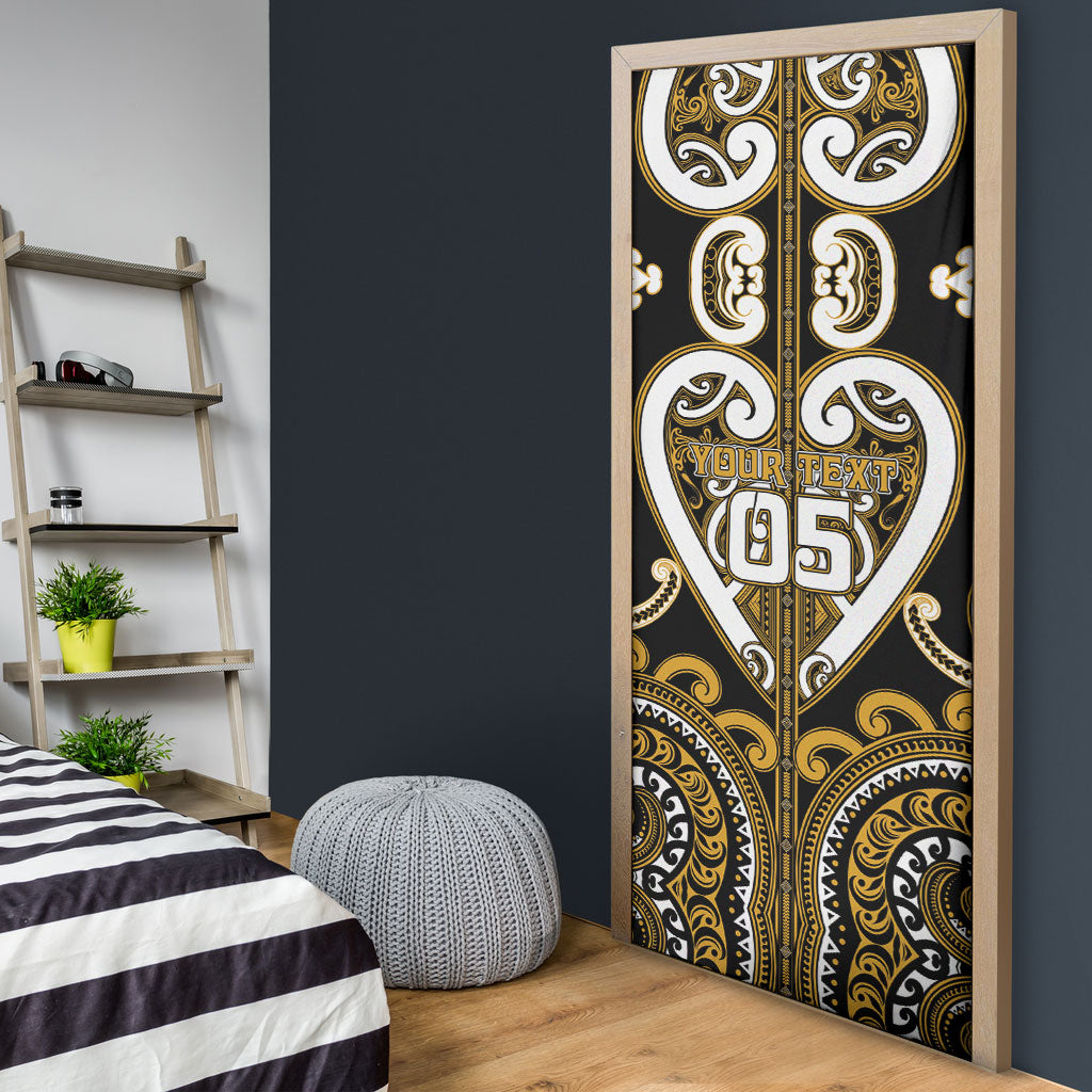 Custom Aotearoa Ngai Te Rangi Door Cover Maori Tribal Pattern