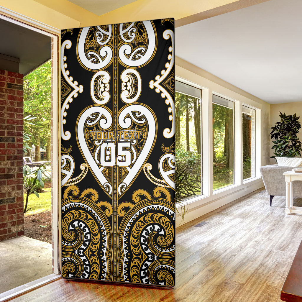 Custom Aotearoa Ngai Te Rangi Door Cover Maori Tribal Pattern