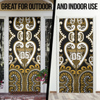 Custom Aotearoa Ngai Te Rangi Door Cover Maori Tribal Pattern
