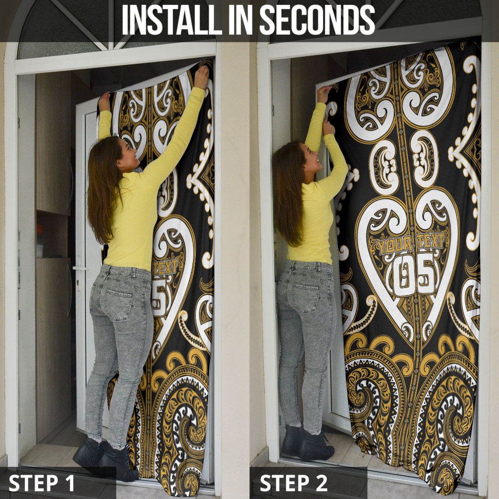 Custom Aotearoa Ngai Te Rangi Door Cover Maori Tribal Pattern
