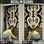 Custom Aotearoa Ngai Te Rangi Door Cover Maori Tribal Pattern