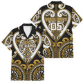 Custom Aotearoa Ngai Te Rangi Family Matching Off Shoulder Short Dress and Hawaiian Shirt Maori Tribal Pattern