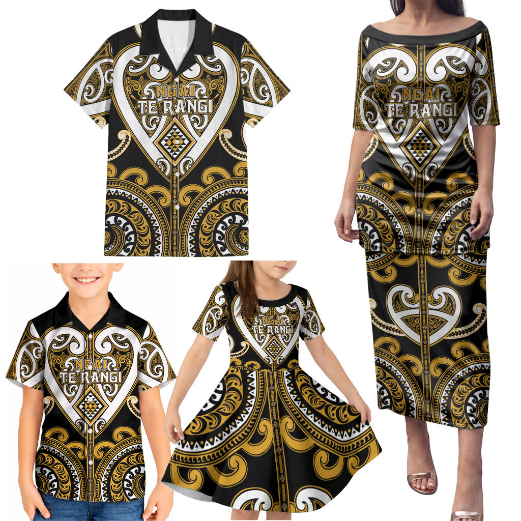 Custom Aotearoa Ngai Te Rangi Family Matching Puletasi and Hawaiian Shirt Maori Tribal Pattern