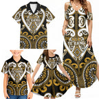 Custom Aotearoa Ngai Te Rangi Family Matching Summer Maxi Dress and Hawaiian Shirt Maori Tribal Pattern
