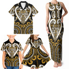 Custom Aotearoa Ngai Te Rangi Family Matching Tank Maxi Dress and Hawaiian Shirt Maori Tribal Pattern