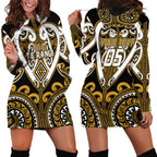 Custom Aotearoa Ngai Te Rangi Hoodie Dress Maori Tribal Pattern