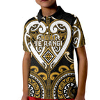 Custom Aotearoa Ngai Te Rangi Kid Polo Shirt Maori Tribal Pattern