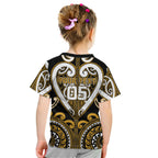 Custom Aotearoa Ngai Te Rangi Kid T Shirt Maori Tribal Pattern