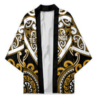 Custom Aotearoa Ngai Te Rangi Kimono Maori Tribal Pattern