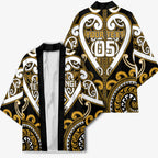 Custom Aotearoa Ngai Te Rangi Kimono Maori Tribal Pattern