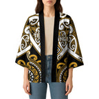 Custom Aotearoa Ngai Te Rangi Kimono Maori Tribal Pattern