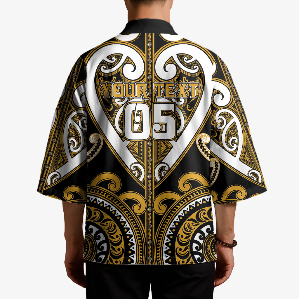 Custom Aotearoa Ngai Te Rangi Kimono Maori Tribal Pattern
