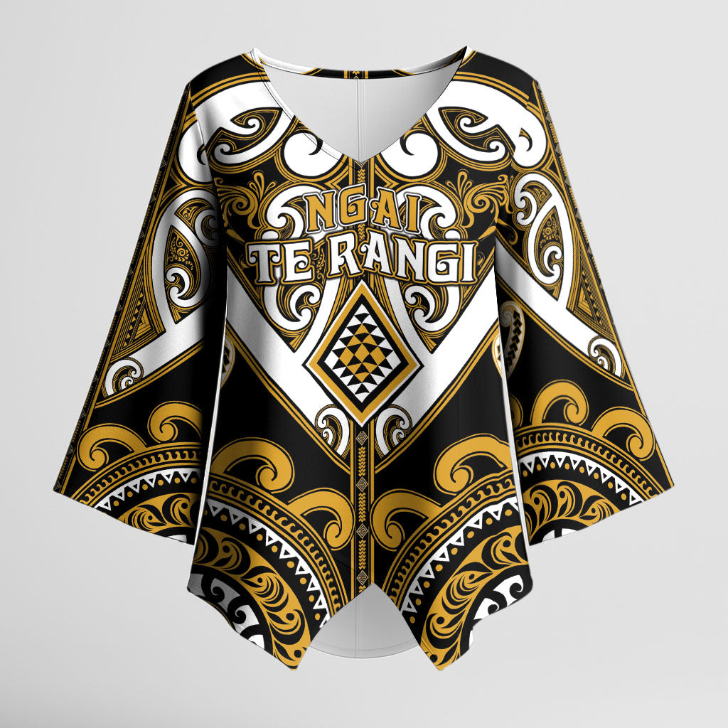 Custom Aotearoa Ngai Te Rangi Kimono Sleeve Blouse Maori Tribal Pattern