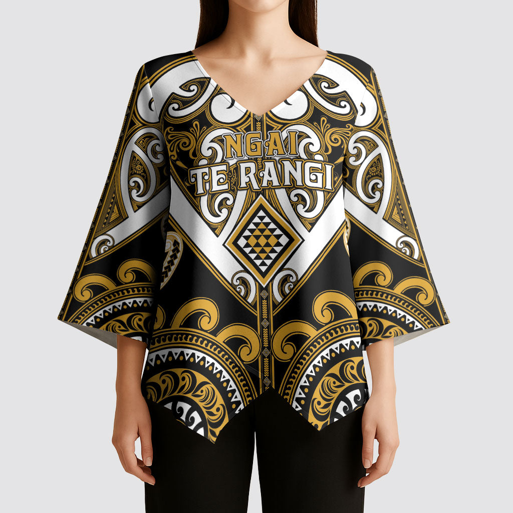 Custom Aotearoa Ngai Te Rangi Kimono Sleeve Blouse Maori Tribal Pattern