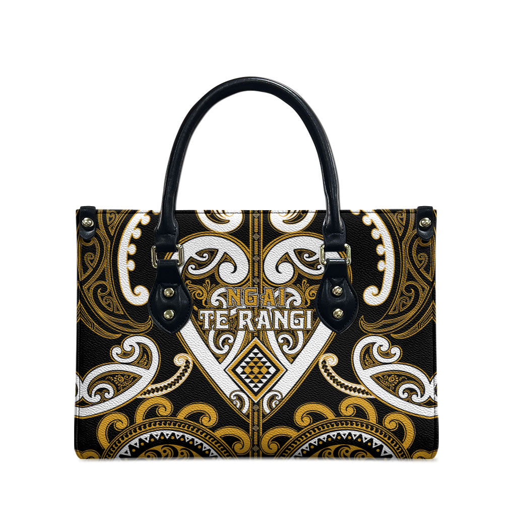 Aotearoa Ngai Te Rangi Leather Bag Maori Tribal Pattern