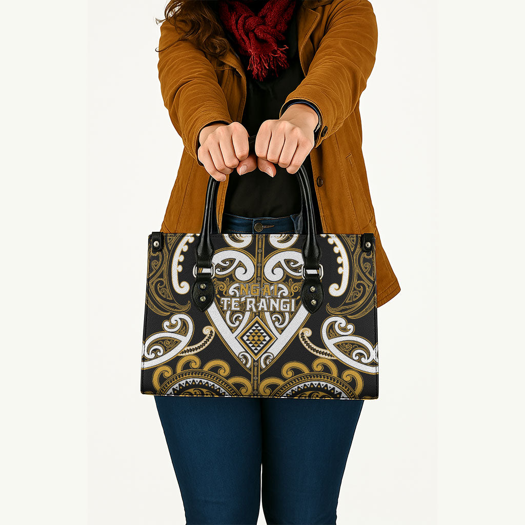 Aotearoa Ngai Te Rangi Leather Bag Maori Tribal Pattern